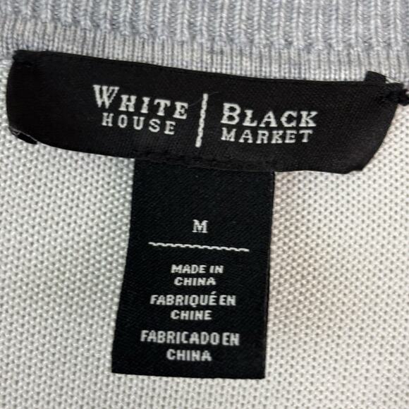 White House Black Market Womens Color Block Asymmetrical Sweater Size M Striped - Picture 3 of 8